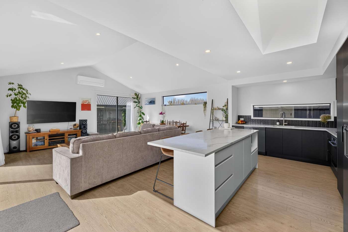 Open-plan kitchen and living space at 20 Mills Road